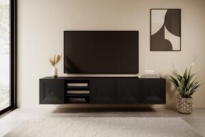 Asha falra szerelhető TV-állvány 200 cm - matt fekete