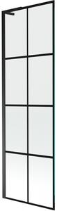 Mexen Next L, 1 szárnyas kádparaván 60 x 150 cm, 6mm átlátszó üveg-fekete mintás, fekete profil, 895-060-000-03-77-70