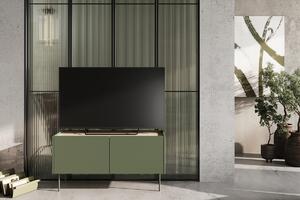 Desin 120 2D kétajtós TV-szekrény - olívazöld / nagano-tölgy