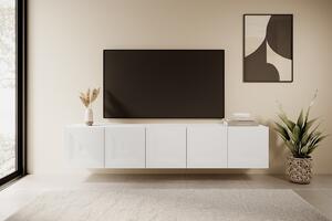 Asha fali TV-szekrény 200 cm - matt fehér