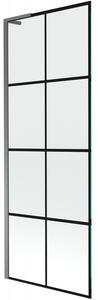 Mexen Next L, 1 szárnyas kádparaván 70 x 150 cm, 6mm átlátszó üveg-fekete mintás, grafit profil, 895-070-000-03-77-95