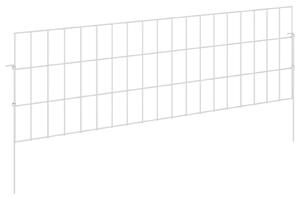 VidaXL Kerti kerítés karókkal 48 db 95 x 30 cm Horganyzott Acél Ezüst