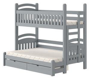 Amely Maxi emeletes ágy, jobb oldal - szürke, 90x200/120x200