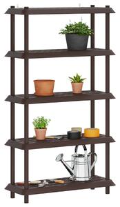 VidaXL Polc egység 5 szint 100 x 40 x 177 cm PP Barna