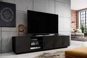 Asha polcos TV-szekrény 200 cm - fekete matt
