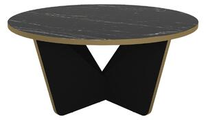 UnicUtil Marble Elegance dohányzóasztal, 75 x 75 x 35 cm, Fekete-Arany, UUMC17