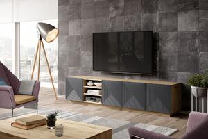 Asha polcos TV-állvány 200 cm - artisan /rivier stone matt színben