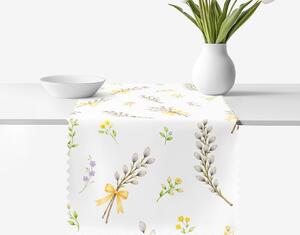 Goldea tavaszi teflonbevonatú asztali futó - barka mintás 35x120 cm