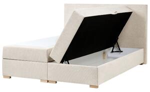 Boxspring ágy tárolóval MAJOR Világosbézs 160 x 200 cm