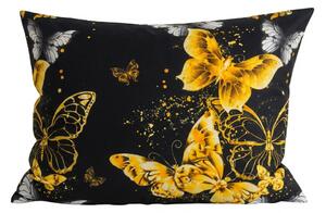 Mikroszálas párnahuzat GOLD BUTTERFLY 70x90 cm, fekete