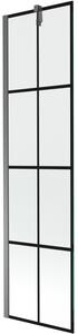 Mexen Next, 1 szárnyas kádparaván 50 x 150 cm, 6mm átlátszó üveg - fekete mintás, grafit, 895-050-000-00-77-95