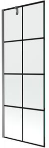 Mexen Next, 1 szárnyas kádparaván 70 x 150 cm, 6mm átlátszó üveg - fekete mintás, grafit, 895-070-000-00-77-95