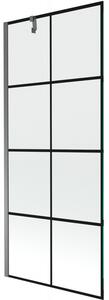 Mexen Next, 1 szárnyas kádparaván 80 x 150 cm, 6mm átlátszó üveg - fekete mintás, grafit, 895-080-000-00-77-95