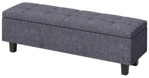 Tárolópad lenvászon hatású kivitelben, gumifa lábakkal, nappaliba, hálószobába, előszobába, sötétszürke