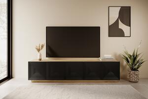Asha TV-szekrény 200 cm - artisan/fekete matt