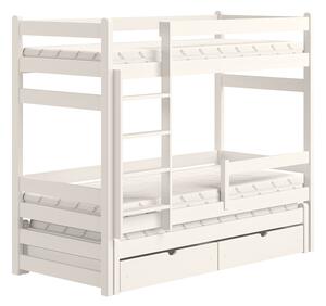 Alis PPV 018 emeletes ágy gyerekeknek, kihúzható - Szín: Fehér, Méret 80x190