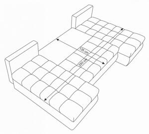 BORIS 1 modern u-alakú, kinyitható ülőgarnitúra - piros / fekete
