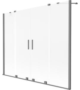Mexen, Mexen Velar Duo 2 szárnyú eltolható kádparaván 170 x 150 cm, fagy, fegyver fém - 896-170-000-32-95