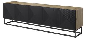 Asha TV-szekrény 200 cm fém kereten - artisan /fekete matt