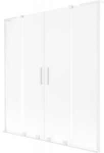 Mexen Velar L Duo, 2 szárnyas eltolható kádparaván 140 x 150 cm, 8 mm-es mattüveg, fehér matt, 896-140-003-32-20