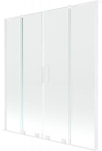 Mexen Velar L Duo, 2 szárnyas eltolható kádparaván 150 x 150 cm, 8mm átlátszó üveg, fehér matt, 896-150-003-02-20