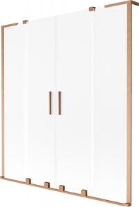 Mexen Velar L Duo, 2 szárnyas eltolható kádparaván 140 x 150 cm, 8 mm-es mattüveg, rézmatt, 896-140-003-32-65