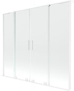 Mexen Velar L Duo, 2 szárnyas eltolható kádparaván 170 x 150 cm, 8mm átlátszó üveg, fehér matt, 896-170-003-02-20