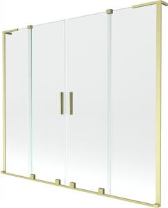 Mexen Velar L Duo, 2 szárnyas eltolható kádparaván 170 x 150 cm, 8mm átlátszó üveg, arany matt, 896-170-003-02-55