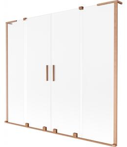Mexen Velar L Duo, 2 szárnyas eltolható kádparaván 170 x 150 cm, 8 mm-es mattüveg, rézmatt, 896-170-003-32-65