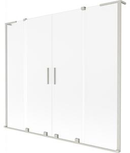 Mexen Velar L Duo, 2 szárnyas eltolható kádparaván 170 x 150 cm, 8 mm-es mattüveg, csiszolt acél, 896-170-003-32-97