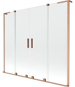 Mexen Velar L Duo, 2 szárnyas eltolható kádparaván 170 x 150 cm, 8mm átlátszó üveg, rézmatt, 896-170-003-02-65
