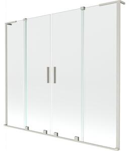 Mexen Velar L Duo, 2 szárnyas eltolható kádparaván 170 x 150 cm, 8mm átlátszó üveg, csiszolt acél, 896-170-003-02-97