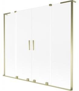 Mexen Velar L Duo, 2 szárnyas eltolható kádparaván 170 x 150 cm, 8 mm-es mattüveg, arany fényes, 896-170-003-32-50