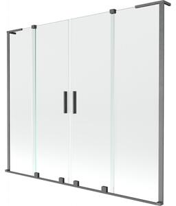 Mexen Velar L Duo, 2 szárnyas eltolható kádparaván 170 x 150 cm, 8mm átlátszó üveg, polírozott grafit, 896-170-003-02-66