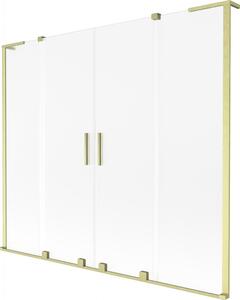 Mexen Velar L Duo, 2 szárnyas eltolható kádparaván 170 x 150 cm, 8mm matt üveg, arany matt, 896-170-003-32-55
