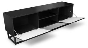 Loftia Mini TV-szekrény fémkereten - fekete/fekete matt