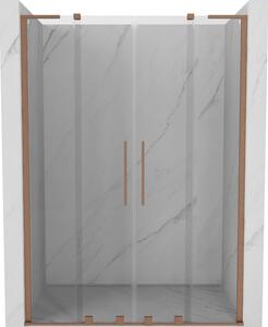 Mexen Velar L Duo, tolózuhanyajtó nyitáshoz 160 cm, 8 mm átlátszó üveg, rézmatt, 871-160-003-02-65