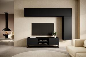 Loftia Mini TV-szekrény fémkereten - fekete/fekete matt