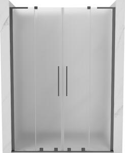 Mexen Velar L Duo, tolózuhanyajtó nyitáshoz 160 cm, 8 mm-es matt üveg, polírozott grafit, 871-160-003-32-95