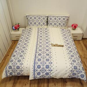 Etnico kék pamut ágyneműhuzat - 1x Párna 90x70cm, 1x Paplan 140x200cm