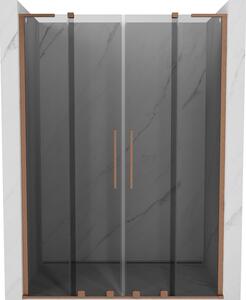 Mexen Velar L Duo, tolózuhanyajtó nyitáshoz 150 cm, 8mm szürke üveg, rézmatt, 871-150-003-42-65