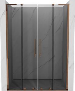 Mexen Velar L Duo, tolózuhanyajtó nyitáshoz 140 cm, 8mm szürke üveg, rózsaszín arany, 871-140-003-42-60