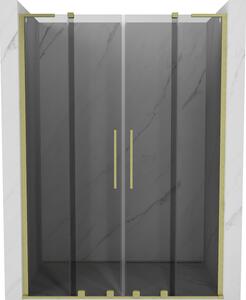 Mexen Velar L Duo, tolózuhanyajtó nyitáshoz 150 cm, 8mm szürke üveg, arany matt, 871-150-003-42-55