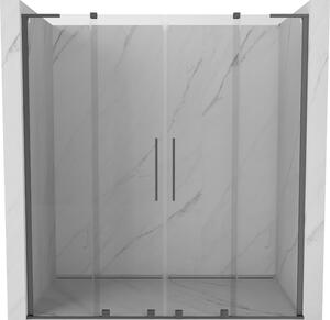 Mexen Velar L Duo, tolózuhanyajtó nyitáshoz 180 cm, 8 mm átlátszó üveg, polírozott grafit, 871-180-003-02-95