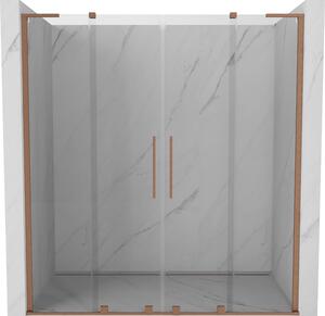 Mexen Velar L Duo, tolózuhanyajtó nyitáshoz 180 cm, 8 mm átlátszó üveg, réz matt, 871-180-003-02-65