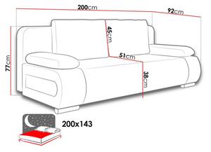LENKE többszemélyes kinyitható kanapé - fekete