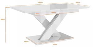 PEPAX kinyitható étkezőasztal - fényes fehér