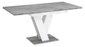 MAEL kinyitható étkezőasztal - beton / fényes fehér