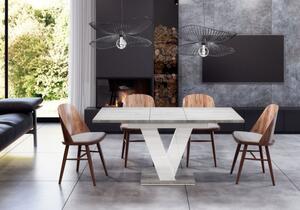 MAEL kinyitható étkezőasztal - beton / fényes fehér