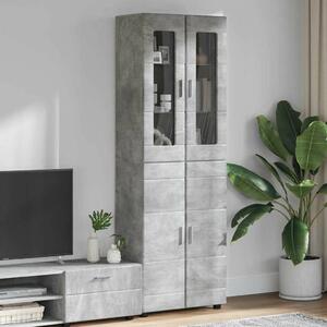 Magasfiú FLORIN 60 x 35 x 182 cm Beton Szürke Szerelt Fa